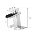 Sink Faucet With Deck Plate Waterfall Chrome Bathroom Faucets For Sink 1 Hole Or 3 Holes One Handle Faucets Bathroom Joystick Geometric One Chrome Side Sprayer Deck Mounted Cartridge Valve Single Hole Faucets Chrome Contemporary 1 Hole Faucets Ceramic