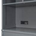 Queen Size Murphy Bed Wall Bed With Top Shelves & Usb,Gray Queen Gray Plywood