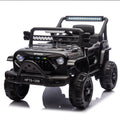 12V Kids Ride On Electric Truck Car W Parents Control,2Wd,Four Wheel Suspension,Early Education Function,Adjustable Volume,Usb,Mp3,Bluetooth,Microphone Jack,Power Display,Led Lights For Kids Aged 3. Black Polypropylene