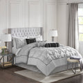 7 Piece Tufted Comforter Set Grey Cal King California King Grey Polyester
