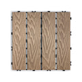 Patio Floor Tiles Pack Of 22 Wpc Wood Plastic Composite Patio Deck Tiles Diy Interlocking Decking Tiles, Quick Deck Floor Tile, Court Tile, Water Resistant Indoor Outdoor 11.8