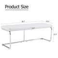 White Shoe Changing Stool, Silver Metal Legs, Sofa Stool Dining Chair, Suitable For Bedroom ,Fitting Room, Storage Room, Dining Room, Living Room. 005 White Pu