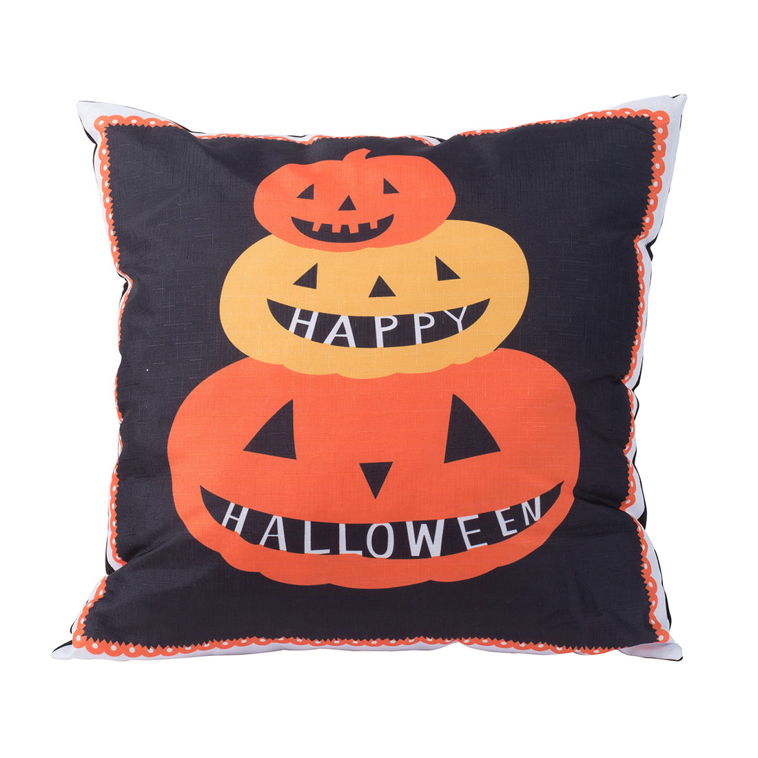 20X20" Halloween Pumpkin Pillow Black Orange Polyester