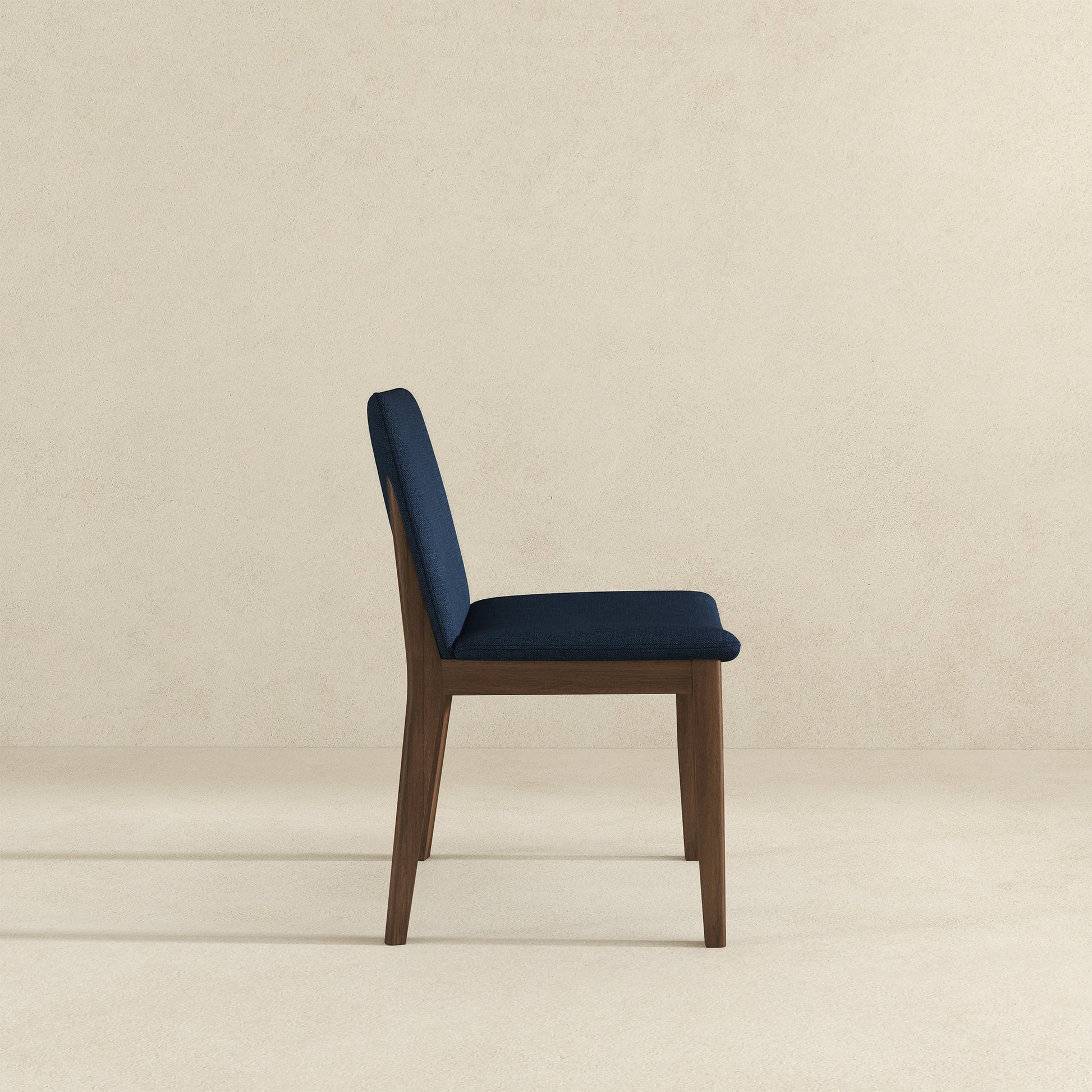 Laura Blue Linen Solid Wood Dining Chair Set Of 2 Dark Blue,Dark Brown Brown Linen,Solid Wood