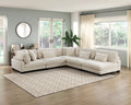 1Pc Modern Living Room Furniture Modular Corner Seat Plush Beige Corduroy Fabric Upholstery Plywood Frame, Matching Pillows Beige Wood Primary Living Space Modern Plywood 1 Seat
