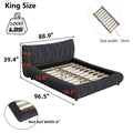 King Size Luxury Upholstered Platform Bed With Removable Cushion And Solid Wood Frame,Suitable For Multiple Heights Of Mattresses,Dark Grey King Dark Grey Upholstered