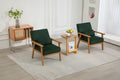 Leisure Chair With Solid Wood Armrest And Feet, Leisure Chair, Wood Frame, Velvet, Solid Rubber Wood Legs, Mid Century Modern Accent Chair, For Living Room Bedroom Studio Chair,Two Packs Emerald Corduroy