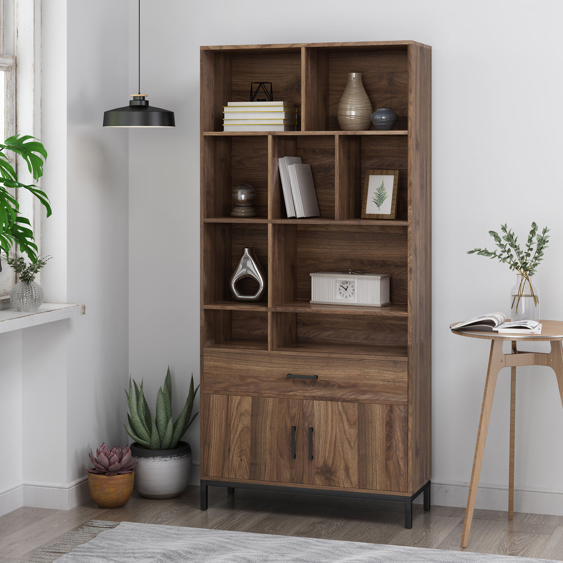 Cube Unit Bookcase Walnut Mdf