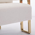Ts Teddy Velvet Upholstered Metal Foot Sofa White Gold Teddy 1 Seat