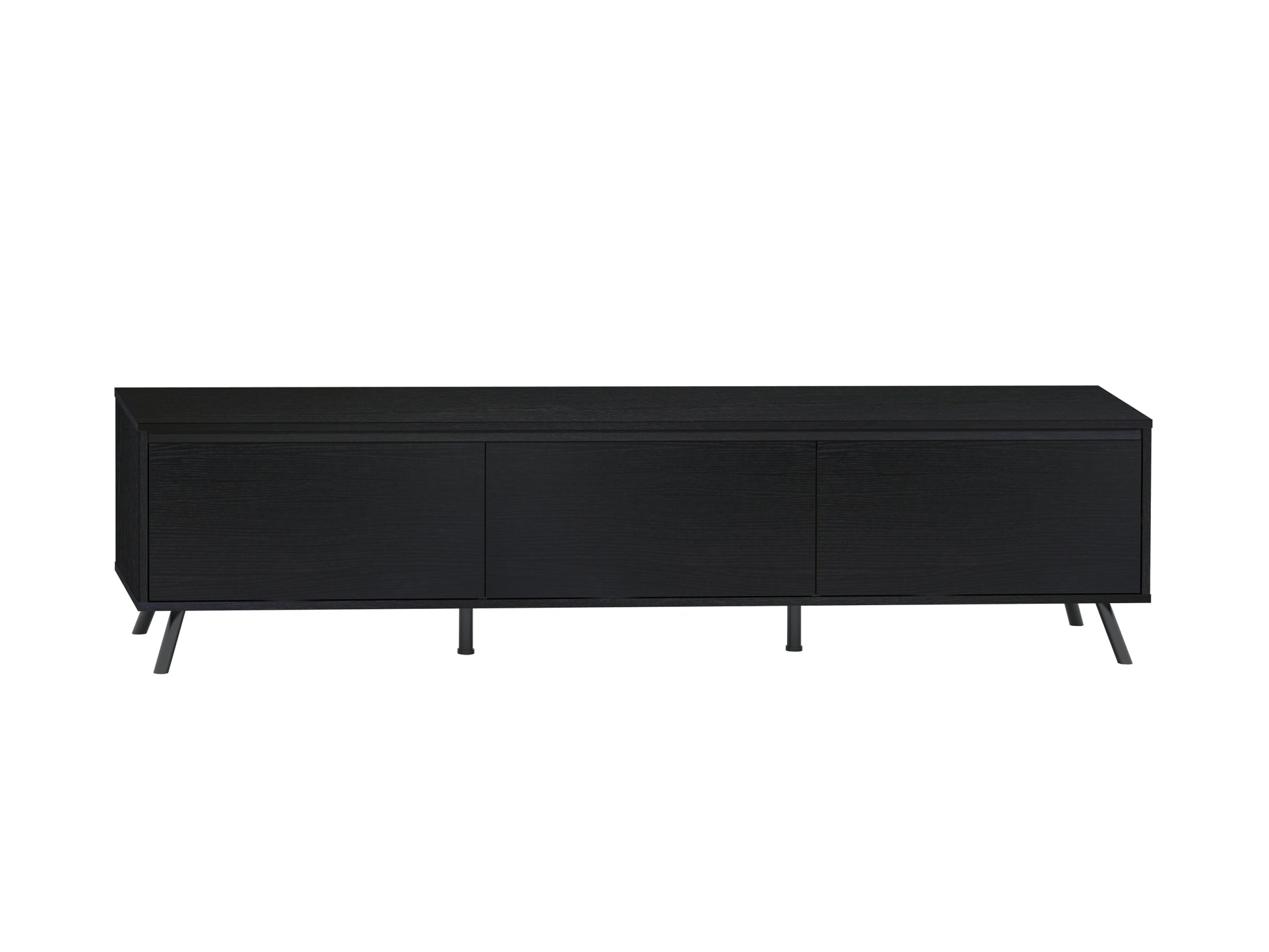 71" Tv Stand With 3 Door Black Oak Modern Media Console Sleek Tv Stand With Adjustable Support Legs And Cable Management Black 70 79 Inches Solid Wood