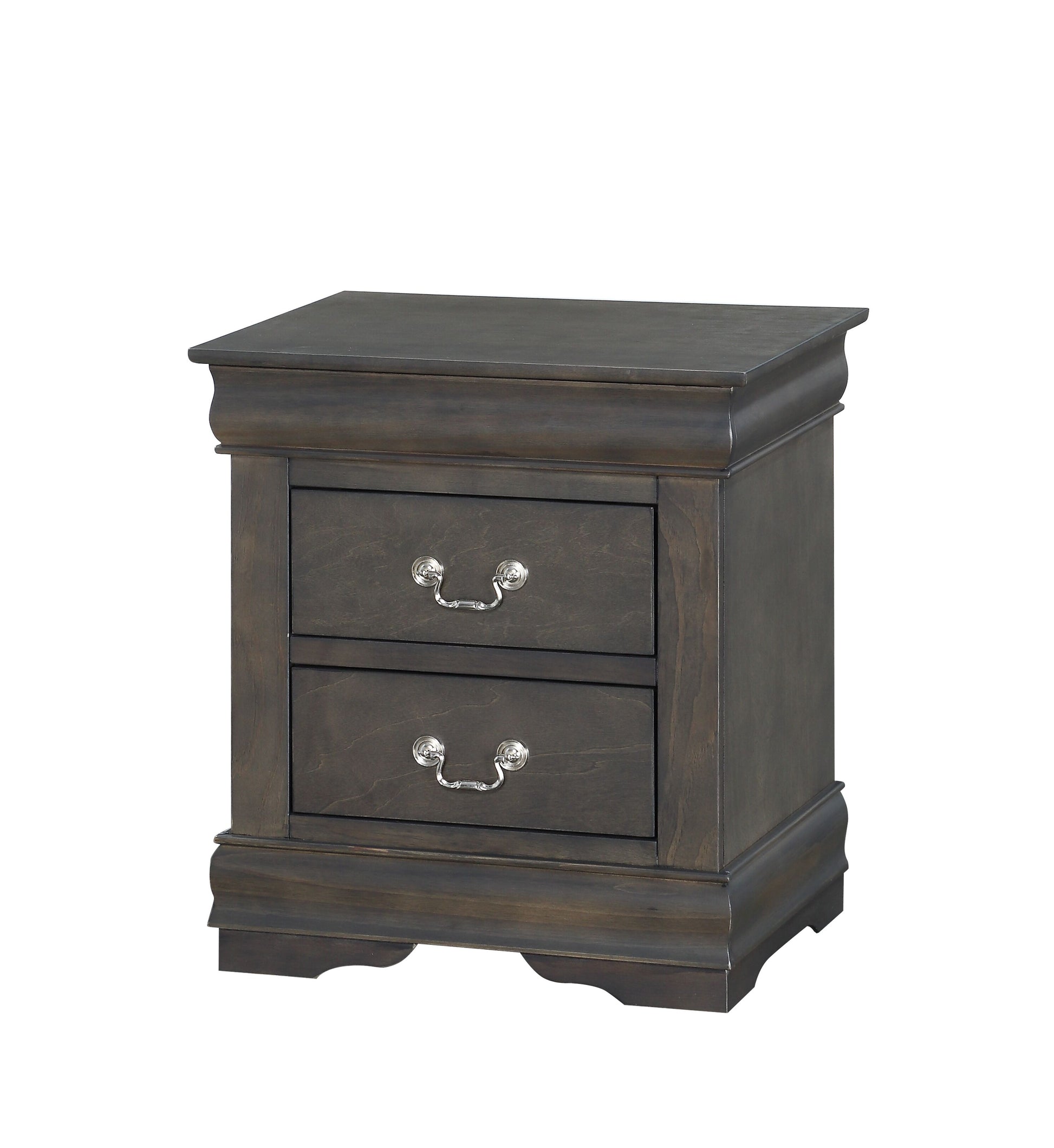 Louis Philippe Dark Gray Nightstand Dark Gray Synthetic Wood