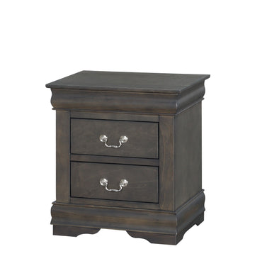 Louis Philippe Dark Gray Nightstand Dark Gray Synthetic Wood