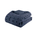 Clip Jacquard Comforter Set King Navy Polyester