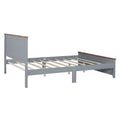 Queen Size Wood Platform Bed Wooden Slat Support, Vintage Simple Bed Frame With Rectangular Headboard And Footboard, Grey Box Spring Not Required Queen Grey Wood