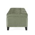 Storage Ottoman Pale Green Velvet