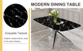 Table And Chair Set.Modern Luxurious Black Marble Patterned Tempered Glass Dining Table Set With Transparent Pp Chairs.8 Multiple Transparent High Quality Pp Dining Chairs With Silver Legs. Black