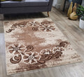 Jersey Area Rugs, Carpets For Livingroom, 5X7 Area Rugs ,3011 Brown Rectangle 5&7 Brown Contemporary Abstract Polypropylene