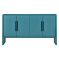 4 Door Large Storage Retro Sideboard With Adjustable Shelves And Long Handles For Kitchen, Dining Room And Living Room Antique Blue Antique Blue Mdf