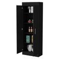 Dawson Pantry Cabinet With Sleek 5 Shelf Storage Black Kitchen Contemporary Rectangular Pine Particle Board Engineered Wood