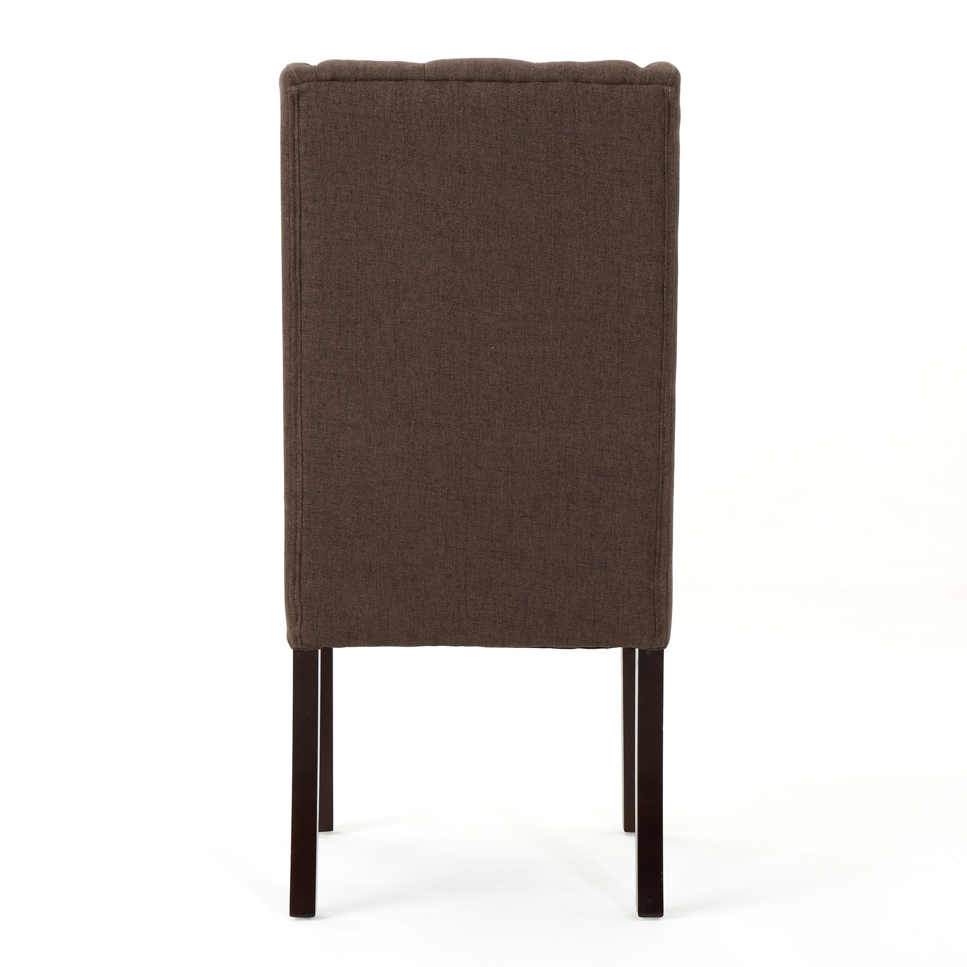 Dining Chair Dark Brown Wood Fabric