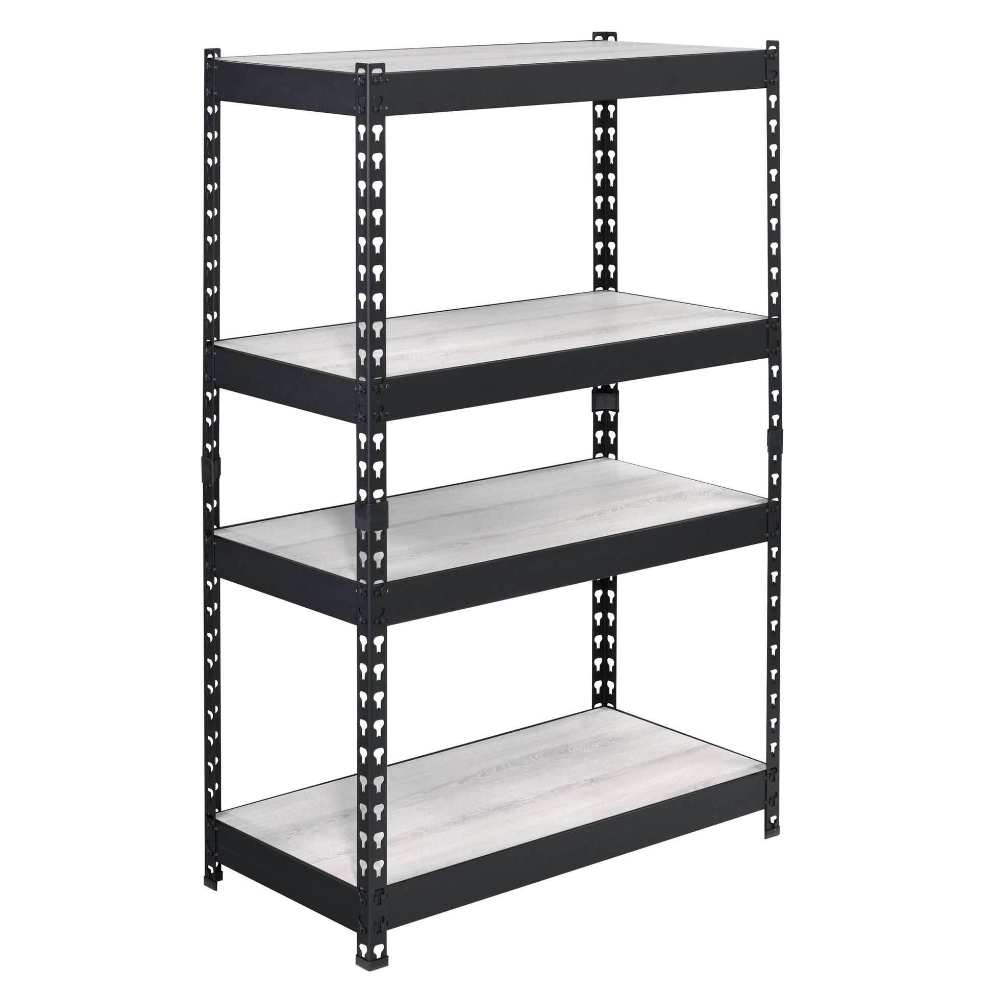 Natural And Black 4 Tier Bookcase 4 Natural Black Open Back Wood Metal