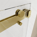 56 60 Inches Width 60 Inches Height Double Sliding Frameless Bathtub Door With 3 8 Inches 10Mm Clear Tempered Glass, Brushed Gold Finish Brushed Gold Bathroom Luxury,Modern Glass Aluminium,Stainless