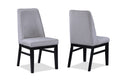 2Pc Contemporary Upholstered Side Chair Light Gray Textured Fabric Upholstered High Back Cushioned Seat Wooden Dining Room Home Furniture Black Finish Black,Light Gray Dining Room