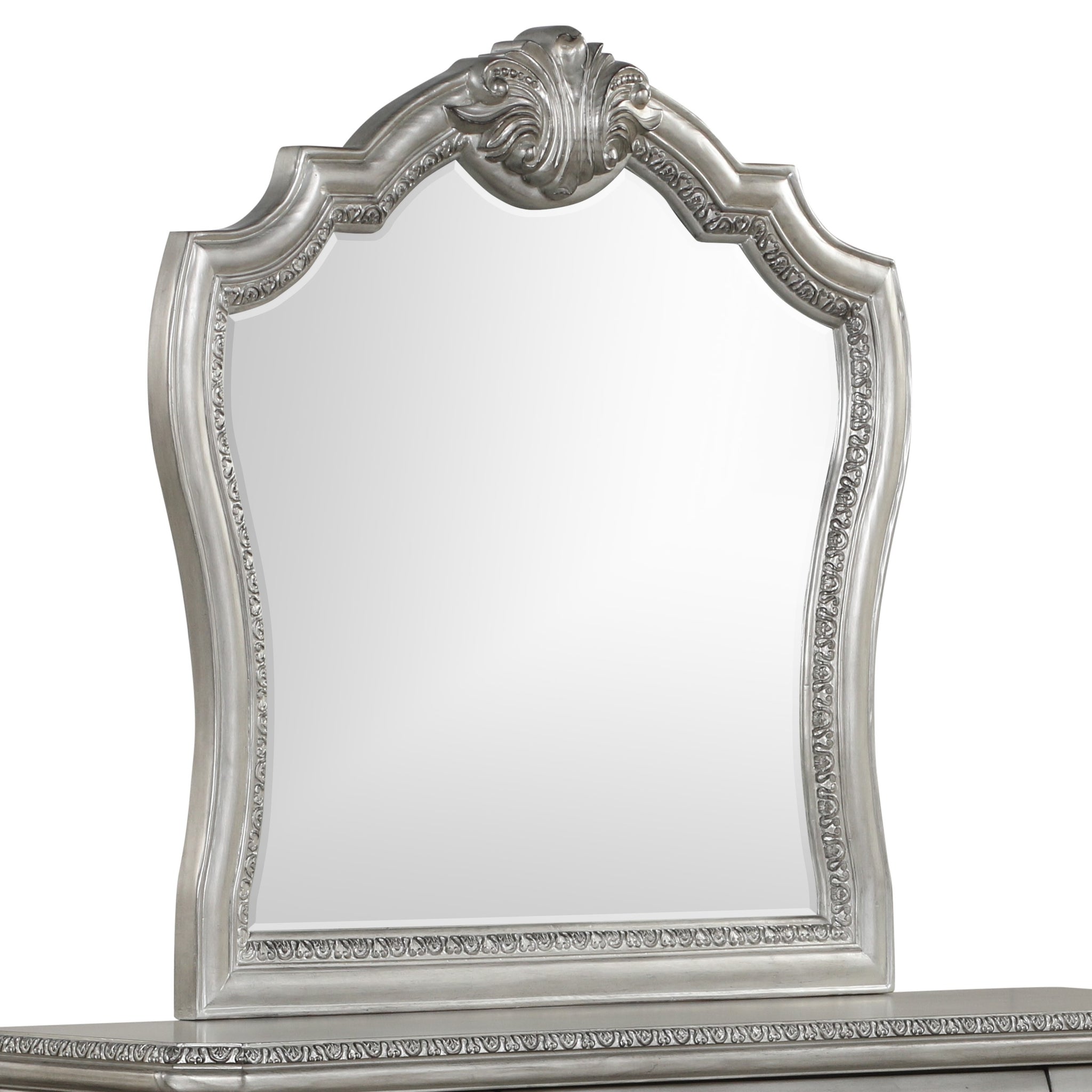 Destiny Traditional Style Mirror Made With Wood Frame In Silver Silver Traditional Solid Wood Mdf Wood