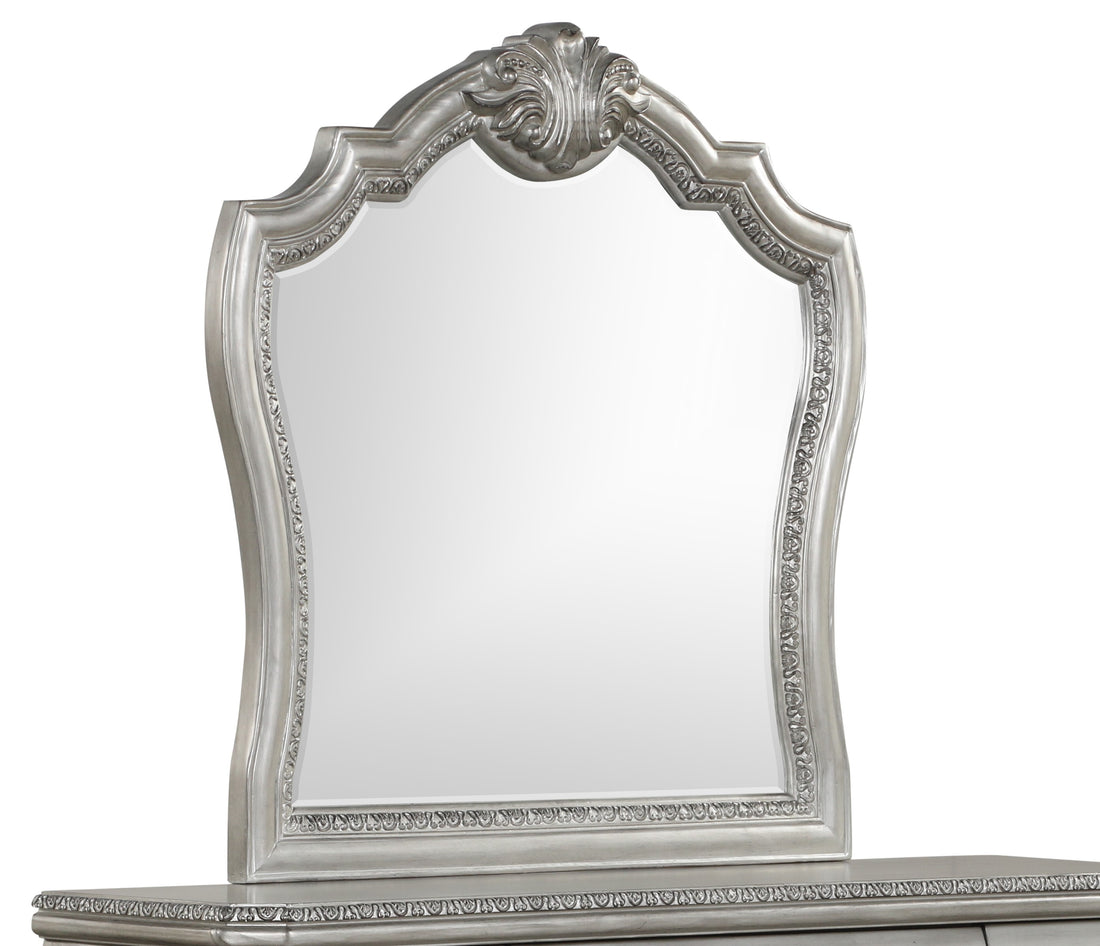 Destiny Traditional Style Mirror Made With Wood Frame In Silver Silver Traditional Solid Wood Mdf Wood