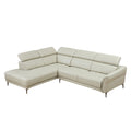111.42Inch Modern Design L Shaped Deep Sectional Couch,Genuine Leather Sofa With Adjustable Headrests Couch,Minimalist Style Comfy Upholstery Corner Couch With Chaise For Living Room,Apartment,Office Grey Genuine Leather 5 Seat