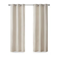 Basketweave Room Darkening Curtain Panel Pair 2 Pcs Window Panels Ivory Polyester