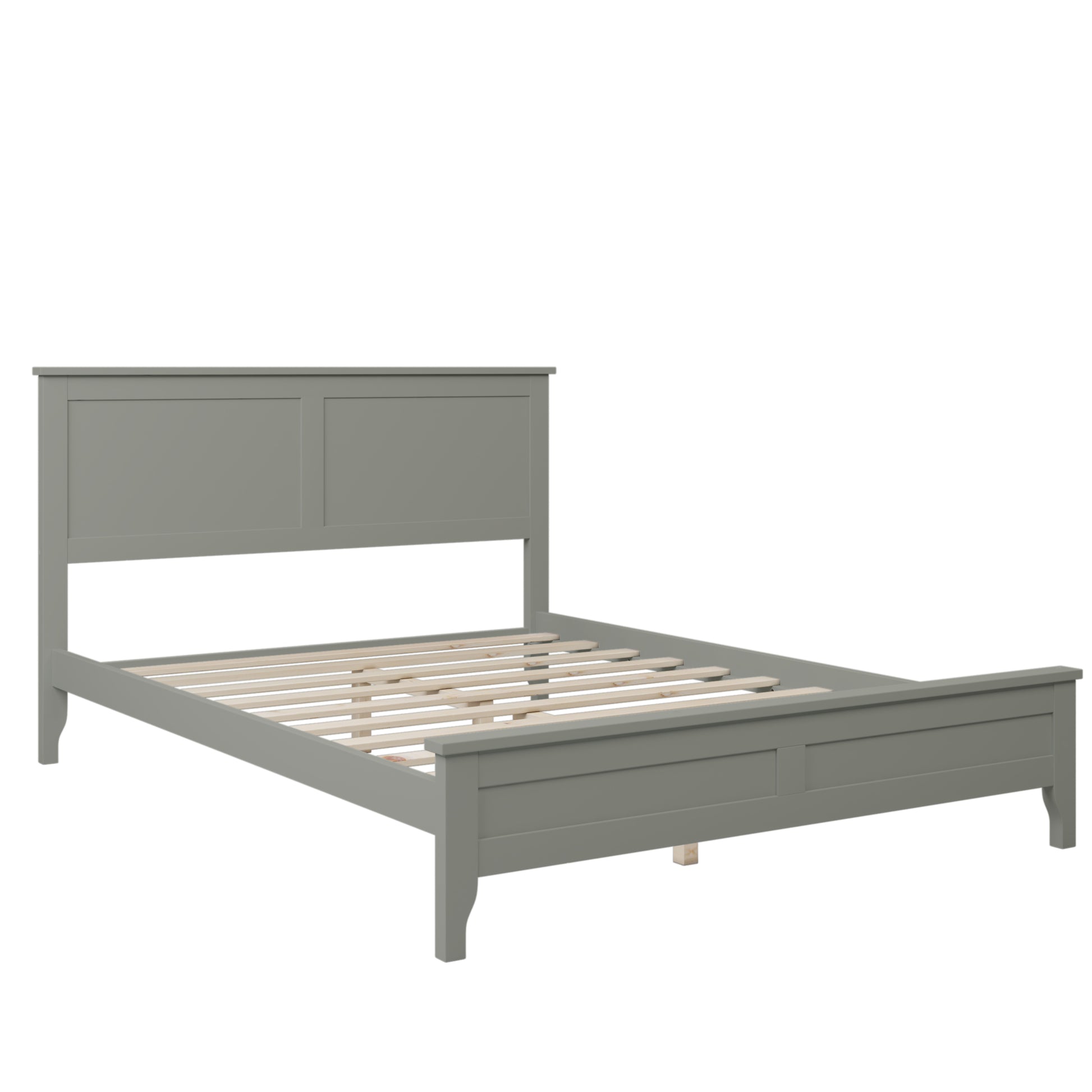 Modern Gray Solid Wood Full Platform Bed Old Sku:Wf283524Aae Full Gray Solid Wood