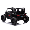 24V Kids Ride On Utv,Electric Toy For Kids W Parents Remote Control,Four Wheel Suspension,Low Start,Adjustable Speed,Multimedia Player,Early Education,Bluetooth,Rear Storage Space For Kids Aged 3 . Black 50 99 Lbs Polypropylene