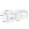 Modern Fabric Living Room Set Of 2 Sofas With One 2 Seat Sofa And One 3 Seat Sofa, Upholstery Large Deep Seat 2 Seatr And 3 Seater Sofa Set, Light Beige Corduroy Fabric Beige Corduroy 5 Seat