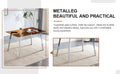 Table And Chair Set. Large Modern Rectangular Table With Brown Glass Top And Silver Metal Legs. It Comes With Soft And Comfortable Pu Seats, Faux Leather Upholstered Seats And Silver Metal Legs. Black,Brown Seats 4 Glass Metal