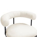Coolmore Boucle Dining Chairs Set Of 2, Mid Century Modern Curved Backrest Chair, Round Upholstered Kitchen Chairs Beige Boucle Beige Foam Mdf Metal