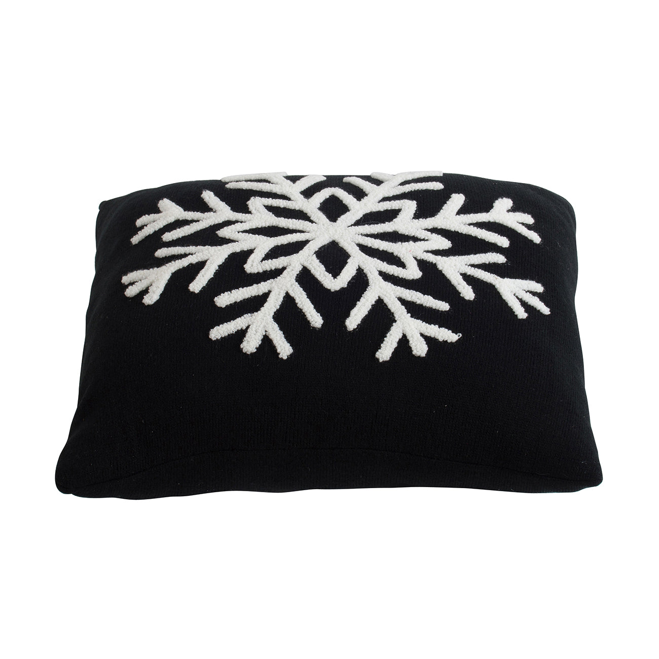 Set Of 2 18" Black Snowflake Pillow, For Christmas Halloween Holiday Decor Black White Acrylic,Polyester