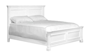 Coastal White Queen Panel Bed Queen White Engineered Wood