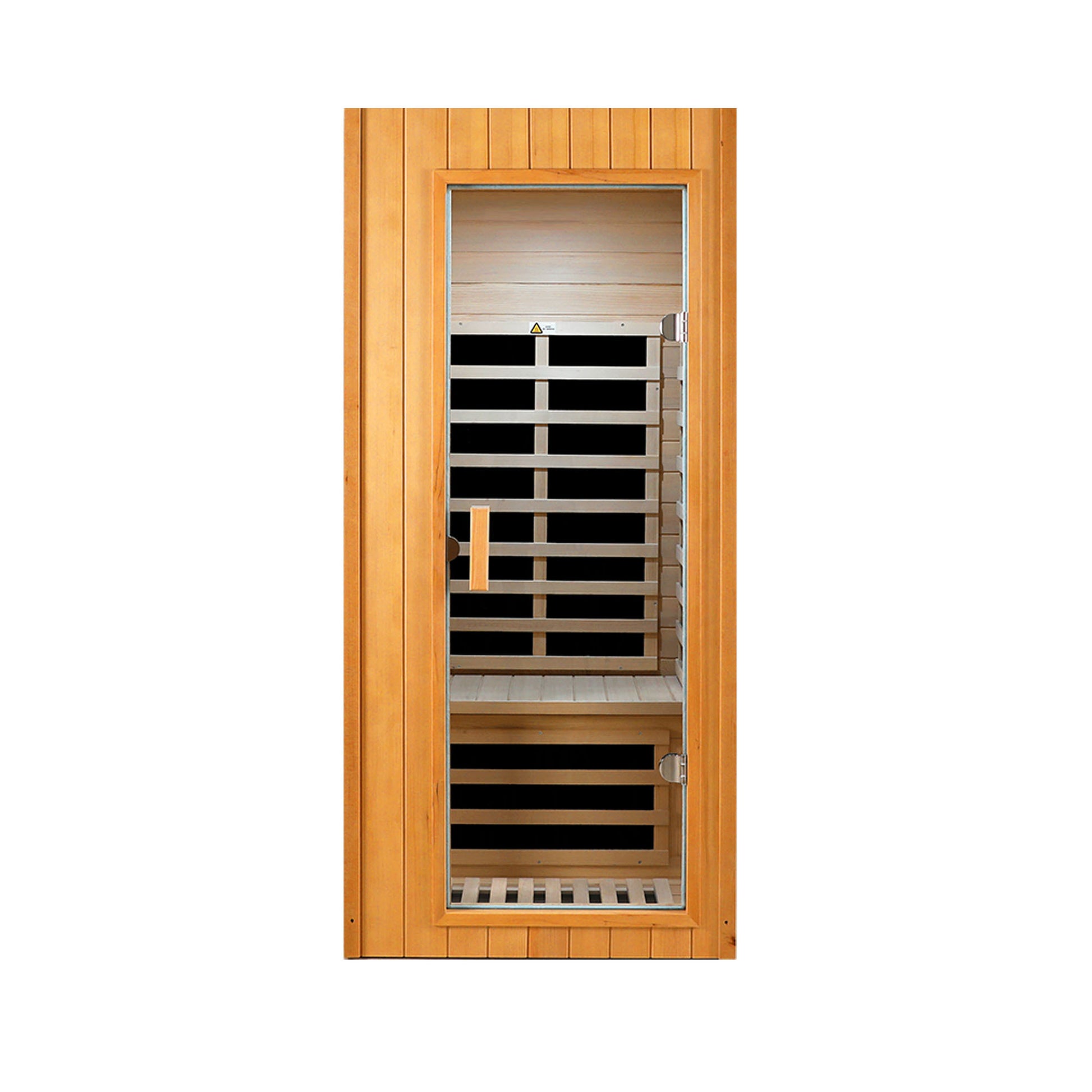 Hemlock One Person Far Infrared Roof Embedded Indoor Sauna Room Natural Wood Metal & Wood