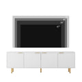 White Modern Tv Stand Fluted 68