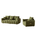 3 Seater 1 Seater Combo Sofa Modern Living Room Sofa, Teddy Sofa, Wooden Frame, 4 Cushions, Apartment Sofa Furniture Green Wood Primary Living Space Pine Foam Fabric 4 Seat