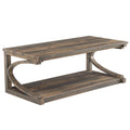 Unique Coffee Table, Solid Wood 48 Inch Modern Coffee Table Modern Center Table With Storage, Solid Wood Special Shape Coffee Table, Living Room, Kitchen, Apartment Dining Table Brown Solid Wood Mdf