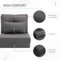 Homcom 2 In 1 Floor Lazy Sofa With 5 Position Adjustable Backrest, Dark Gray Dark Grey Linen