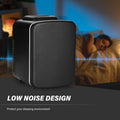 4L 6 Can Mini Fridge Portable Cooler & Warmer Compact Refrigerators For Food, Drinks, Office Desk, Black Black Plastic