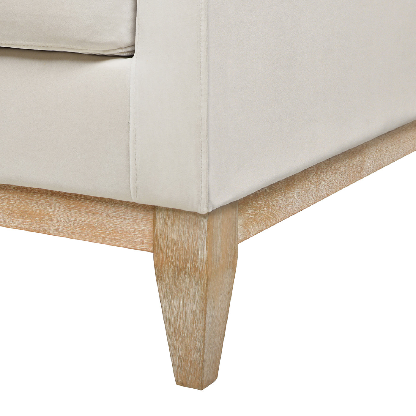 Knox 36" Modern Farmhouse Arm Chair, French Beige Performance Velvet Beige Foam Velvet