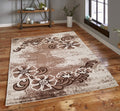 Jersey Area Rugs, Carpets For Livingroom, 5X7 Area Rugs ,3011 Brown Rectangle 5&7 Brown Contemporary Abstract Polypropylene