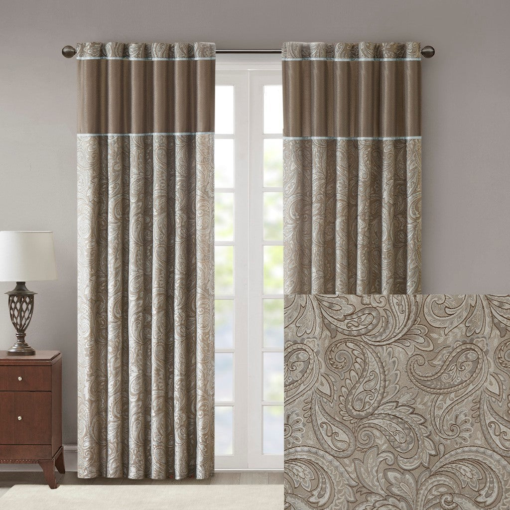 Jacquard Curtain Panel Pair 2 Pcs Window Panels Multicolor Polyester