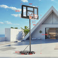Basketball Hoop Outdoor Portable Goals Court System 4.2 10Ft Adjustable Height, 44 Inch Shatterproof Backboard & Enlarged Base, Gifts For Kids Youth Adults In Backyard Driveway Indoor Black Metal