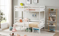 Twin Over Twin Bunk Beds Can Be Turn Into Upper Bed And Down Desk, Cushion Sets Are Free. White,79''L X 40.9''W X 79''H. Twin White Iron