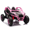 24V Two Seater Kids Ride On Utv W Parents Control,20In Seat Width,400W Super High Power,Four Wheel Suspension,Bluetooth,Mp3,Usb,Led Light,Horn,Rear Storage Space,Speeds 3.73 4.97Mph For Kids Aged 3 . Pink 100 149 Lbs Polypropylene